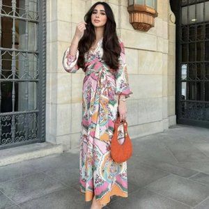 ZARA PRINTED WRAP DRESS